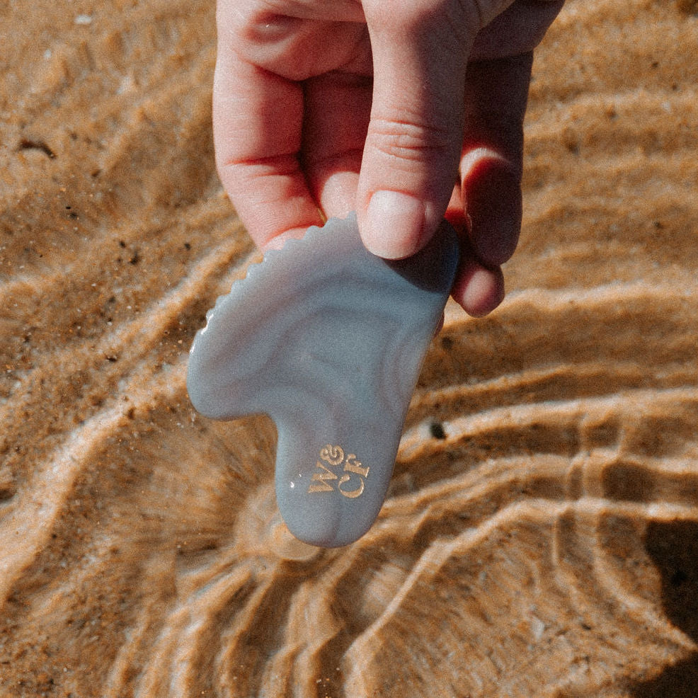 Grey Agate Gua Sha Massage Tool with Combed Edge - Wild & Cruelty Free Australia