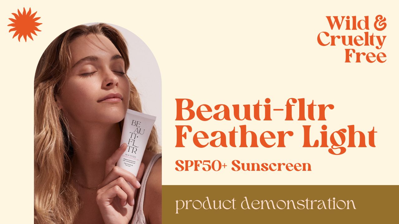 Load video: Beauti-fltr Feather Light SPF50+ Sunscreen, Moisturiser &amp; Primer Review