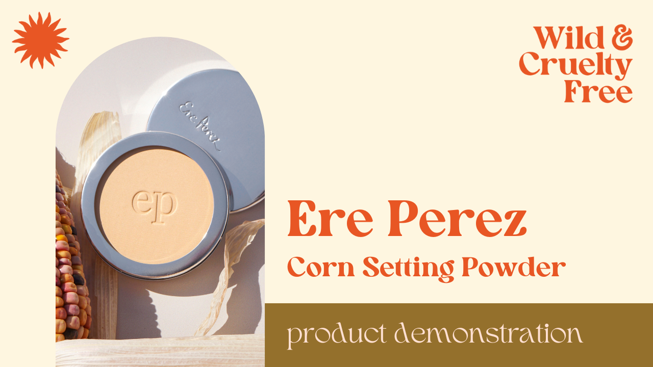 Load video: Ere Perez Corn Setting Powder Makeup Demonstration