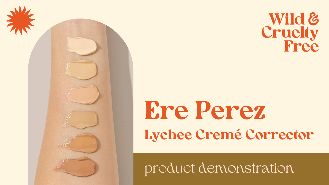 Load video: Ere Perez Lychee Creme Corrector Makeup Demonstration
