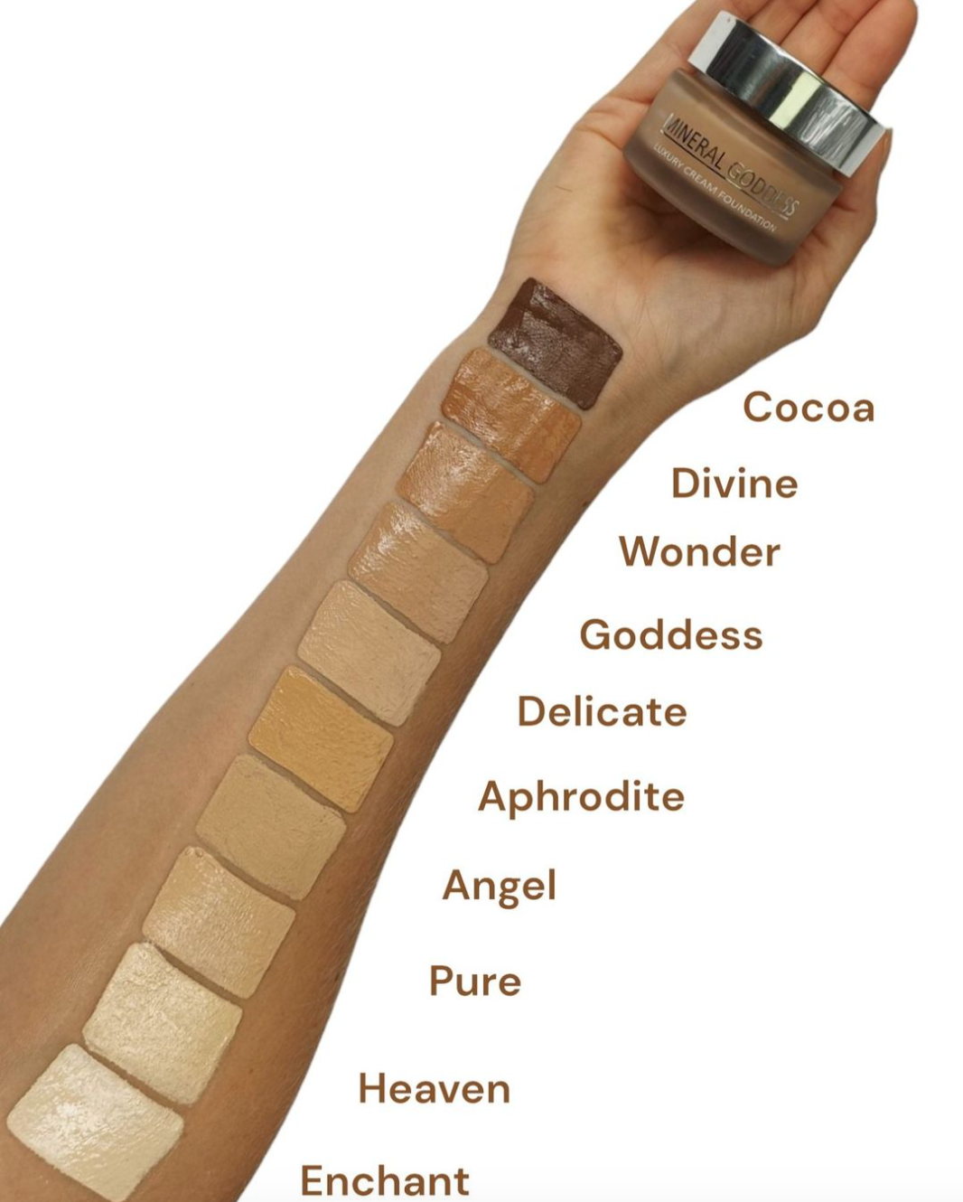 Kylie's Professional Mineral Goddess Luxury Cream Foundation Swatches
