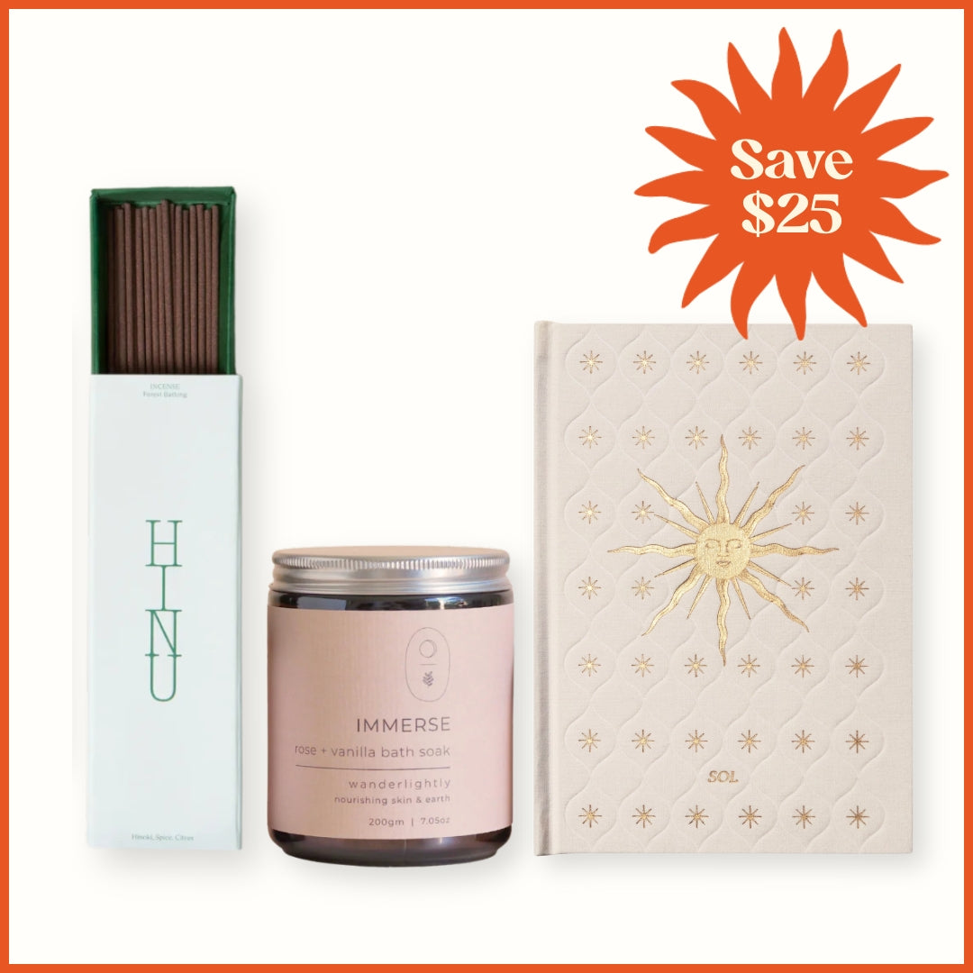 Self Care Gift Set - Cruelty Free Bath Soak, Gratitude Journal and Incense