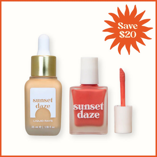 Sunset Daze Liquid Rays Bronzing Drops & Blush Bundle - Wild & Cruelty Free Online Gift Set For Her